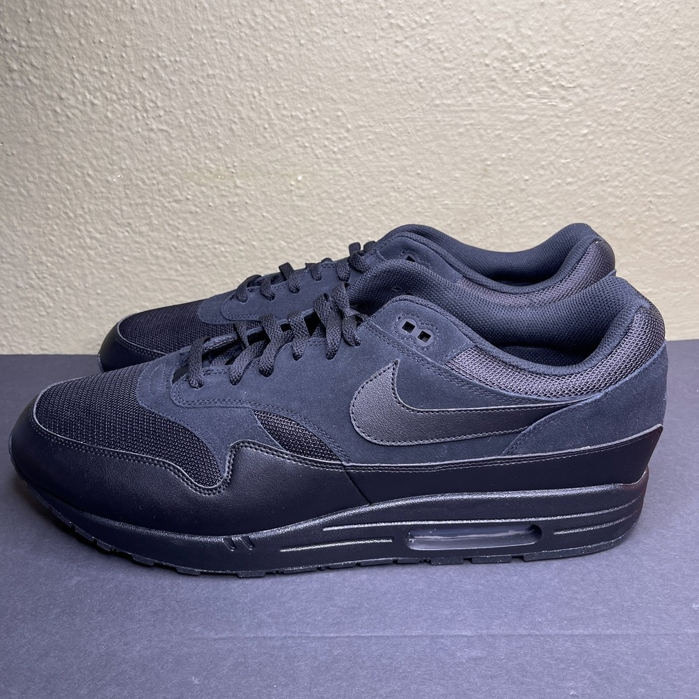 Nike Air Max 1 Essential Triple Black Anthracite Men Size 18 Sneakers FZ5808-006